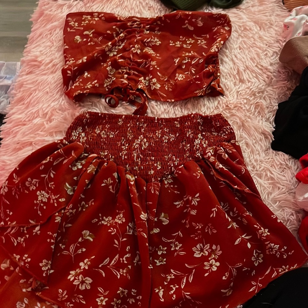 skirt and tube top set